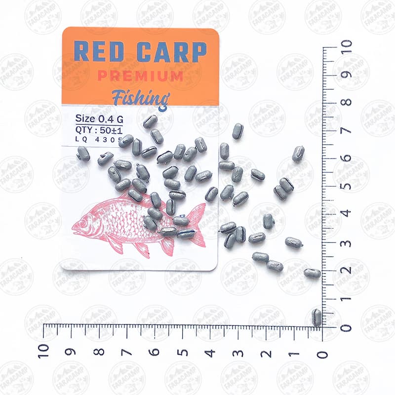 سرب ماهیگیری چاکدار RedCarp 0.4G تایوان بسته ۵۰ عددی