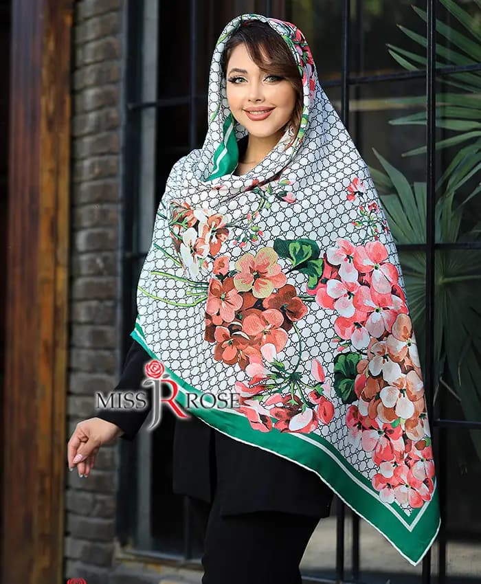 روسری طرح گوچی سبز