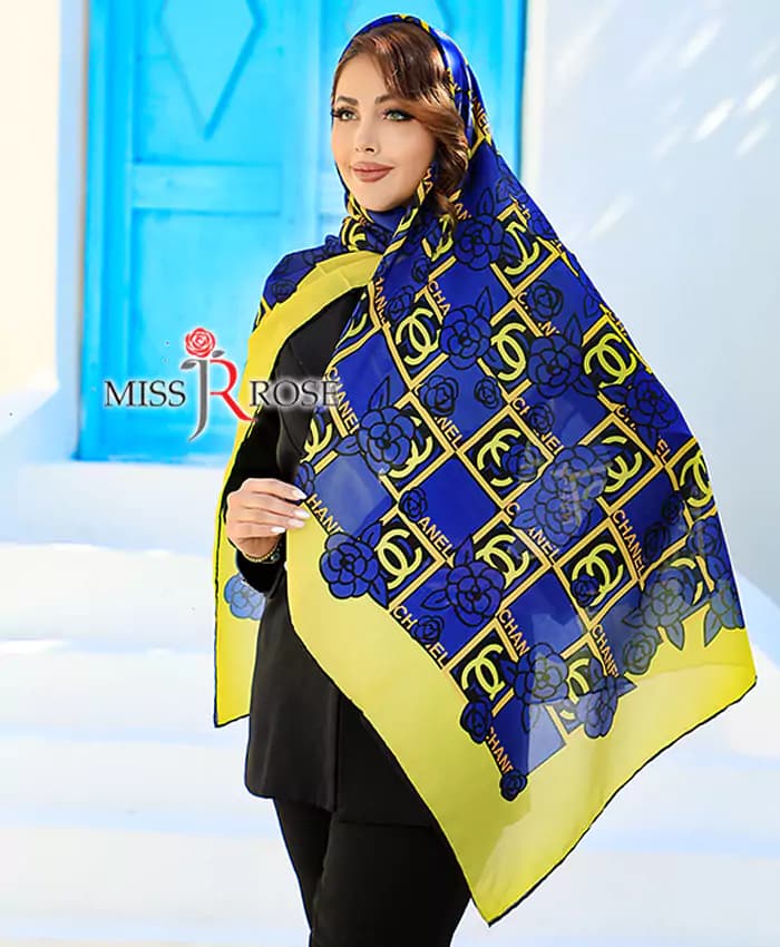 روسری حریر طرح chanel