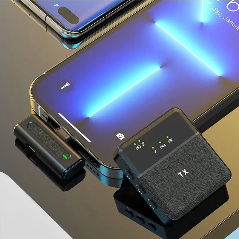 میکروفون یقه ای حرفه ای SX8 دولاین تایپ سی و آیفون (عمده و تک ) — تصویر ۲
