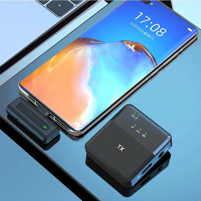 میکروفون یقه ای حرفه ای SX8 دولاین تایپ سی و آیفون (عمده و تک ) — تصویر ۴
