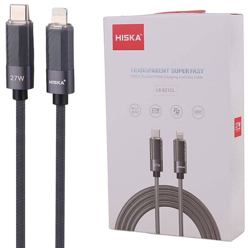 کابل تایپ سی به لایتنینگ فست شارژ 27 وات هیسکا LX-821CL طول 1 متر — تصویر ۲