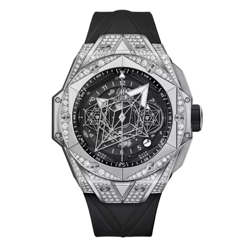 ساعت مچی مردانه هابلوت کهکشانی Hublot Unico Sang Bleu ll diamonds 1232H