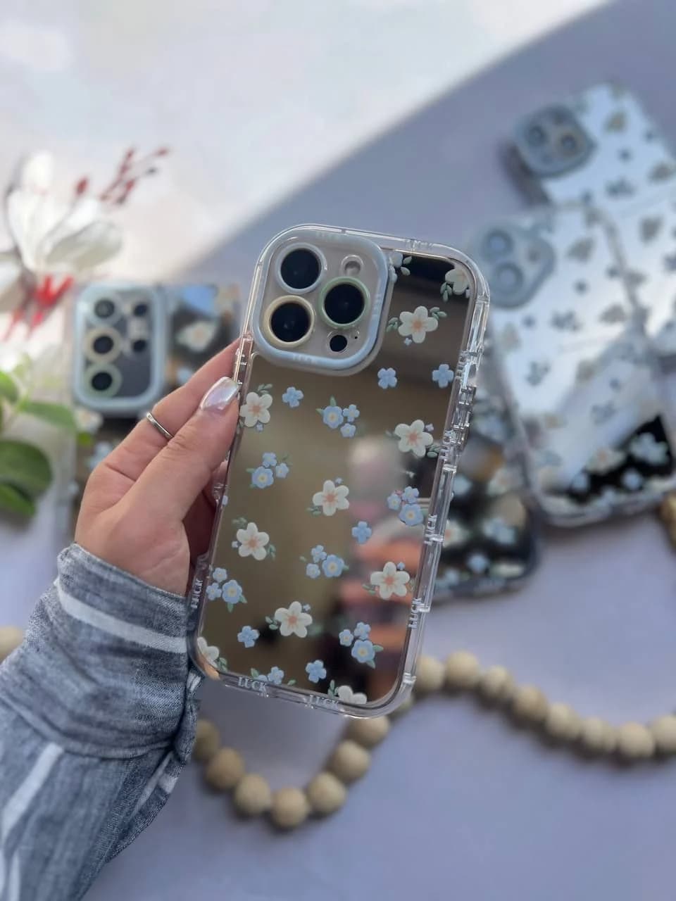 قاب گل ریز آیینه ای (آیفون سامسونگ شیائومی) — تصویر ۴