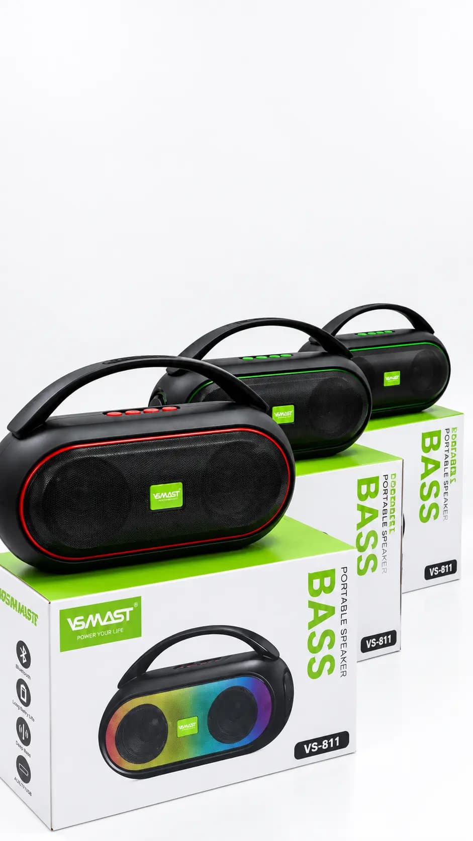 اسپیکر بی‌سیم VSMART مدل VS-811 | صدای استریو و نور RGB — تصویر ۲