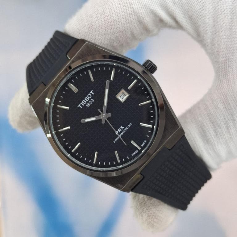 ساعت مچی مردانه تیسوت Tissot 1853 Powermatic بند رابر مشکی صفحه سفید | عقربه شبرنگ | تقویم ماه | موتور کوارتز — تصویر ۲