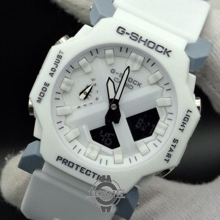 ساعت مردانه کاسیو جی شاک مدل 2300 G-SHOCK بند رابر سفید — تصویر ۲