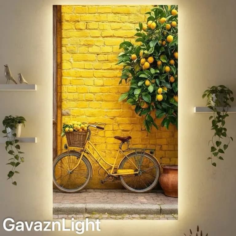 تابلو بک لایت دوچرخه زرد