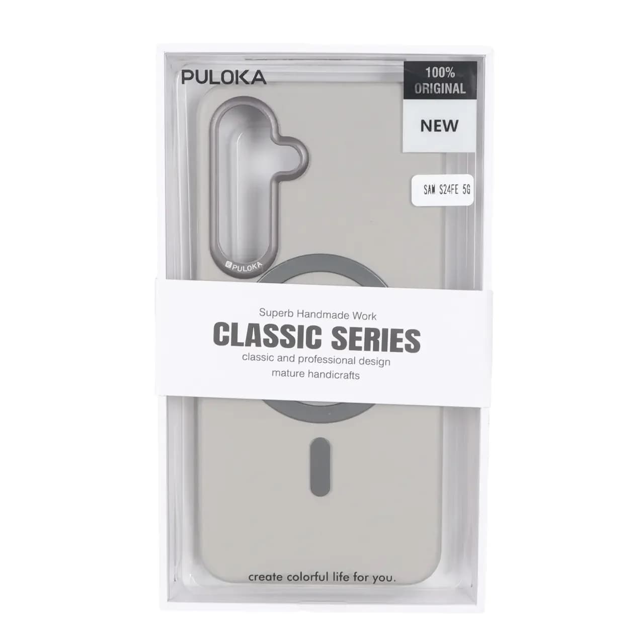 قاب Puloka چرمی Magnet فلزی دور لنز براق Samsung Galaxy S24 FE — تصویر ۳