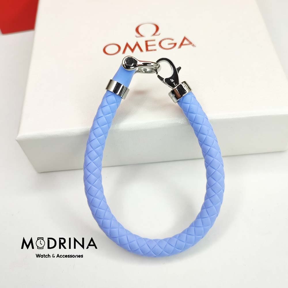 دستبند امگا رابر آبی آسمانی مستر OMEGA BRACELET — تصویر ۲