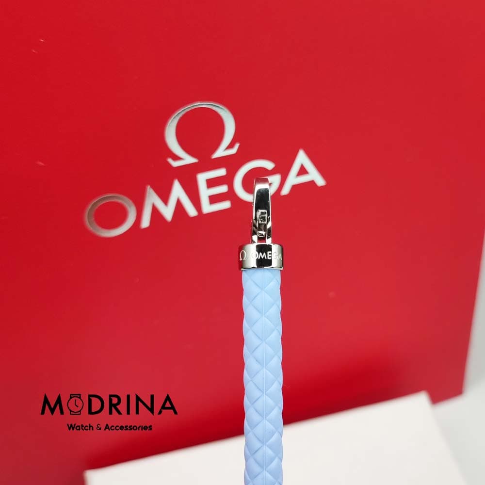 دستبند امگا رابر آبی آسمانی مستر OMEGA BRACELET — تصویر ۴