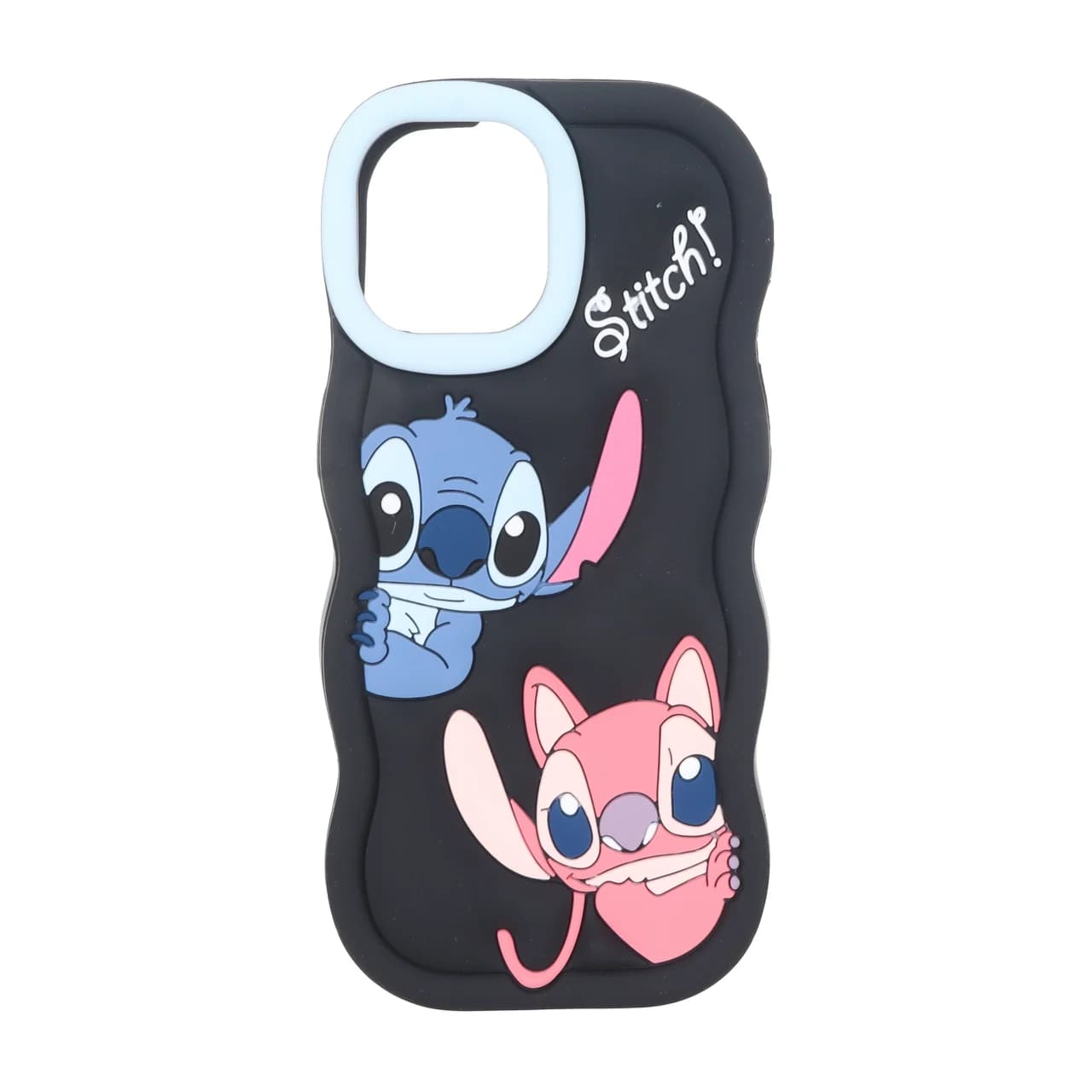 قاب سیلیکونی کنگره ای Stitch برجسته فانتزی Apple iPhone 15 / iPhone 14 / iPhone 13