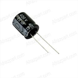 خازن الکترولیتی 22 میکرو فاراد 400 ولت ارتفاع 17MM