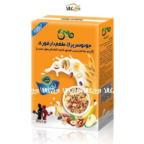 گرانولا غلات صبحانه جودوسرپرک طعم دار ورزشی ماپین – 200 گرمی