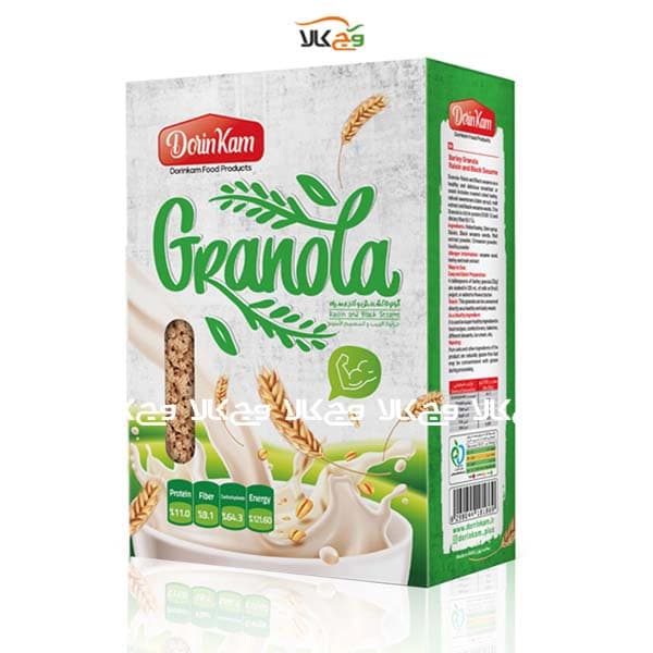 گرانولا کشمش و کنجد سیاه وگن درین کام – 400 گرمی