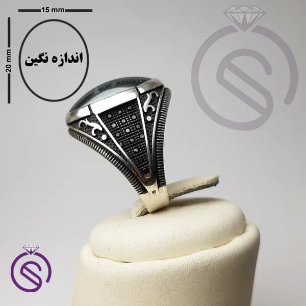 انگشتر نقره حدید مردانه عین علی مدل ارشیا — تصویر ۲