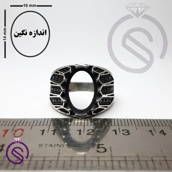 رکاب انگشتر نقره مردانه مدل شروین کد 62368 — تصویر ۴