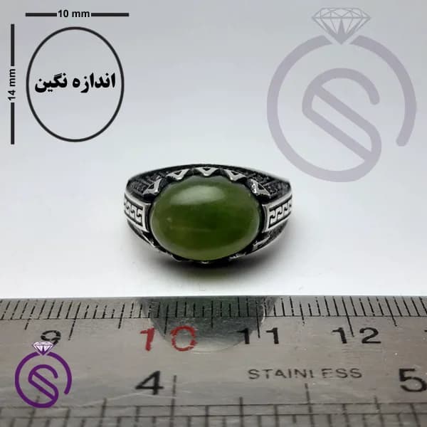 انگشتر نقره یشم مردانه مدل آبان کد 62363 — تصویر ۶