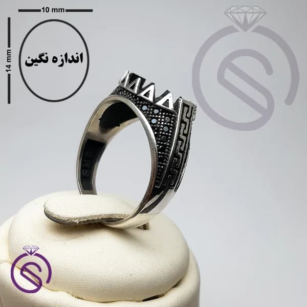 رکاب انگشتر نقره مردانه مدل آبان کد 62358 — تصویر ۲