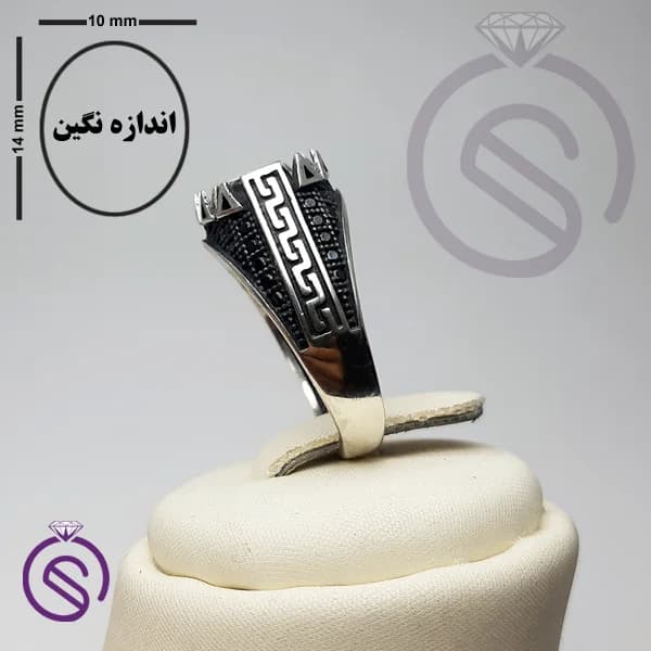 رکاب انگشتر نقره مردانه مدل آبان کد 62358 — تصویر ۵