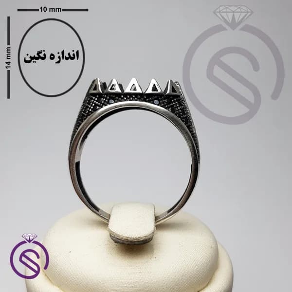 رکاب انگشتر نقره مردانه مدل آبان کد 62358 — تصویر ۶