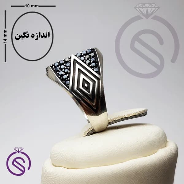رکاب انگشتر نقره مردانه مدل هورام کد 62342 — تصویر ۳