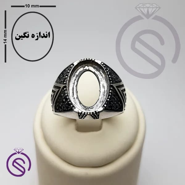 رکاب انگشتر نقره مردانه مدل هورام کد 62342 — تصویر ۵