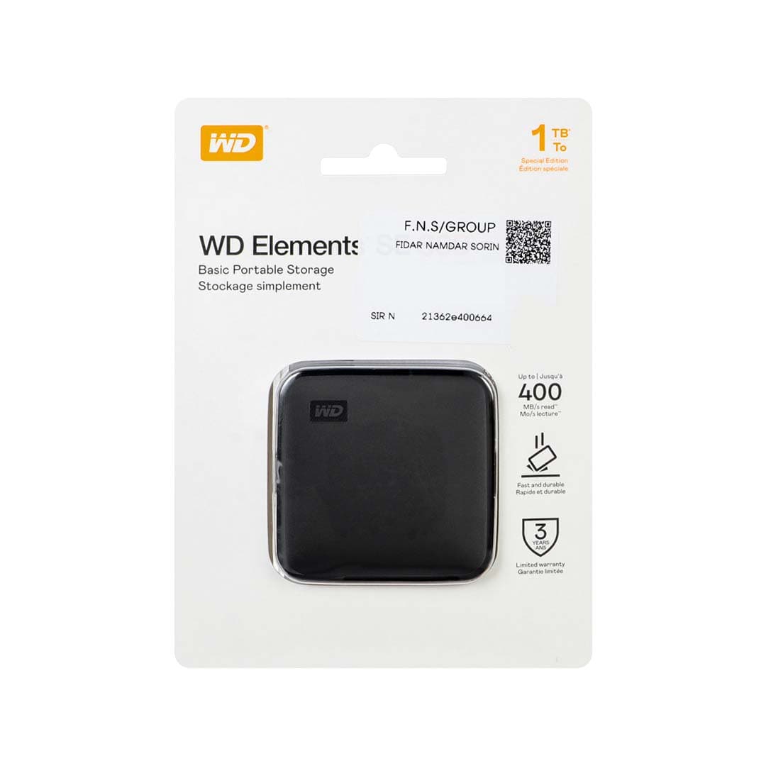 هارد اکسترنال WD SSD مدل Elements SE ظرفیت 1TB – مشکی (گارانتی سه ساله) — تصویر ۳