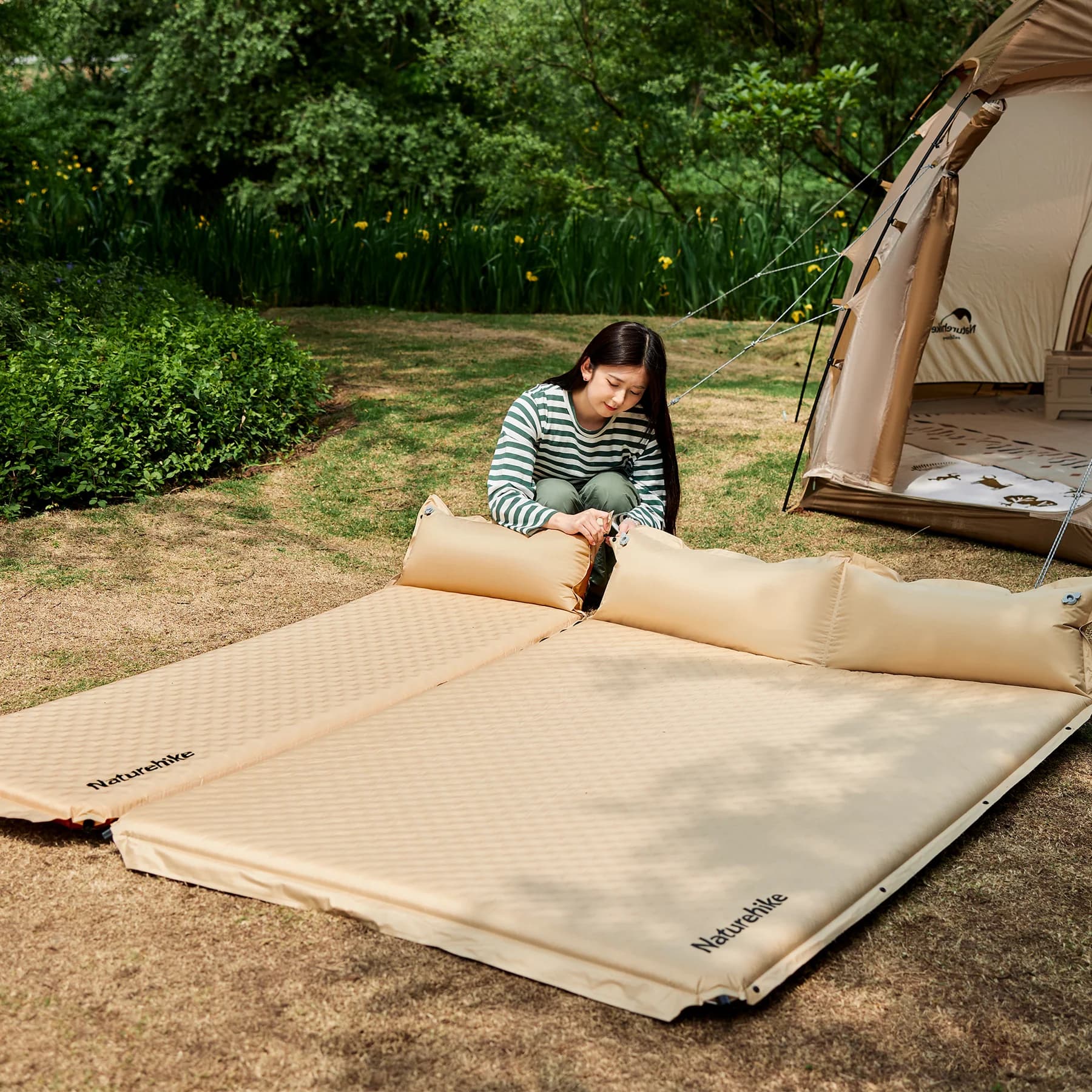 تشک بادی نیچرهایک اتومات – تک نفره – ضخامت 3 سانت Naturehike D01 Single Automatic Inflatable Cushion with Pillow – CNK2300DZ014-S — تصویر ۷