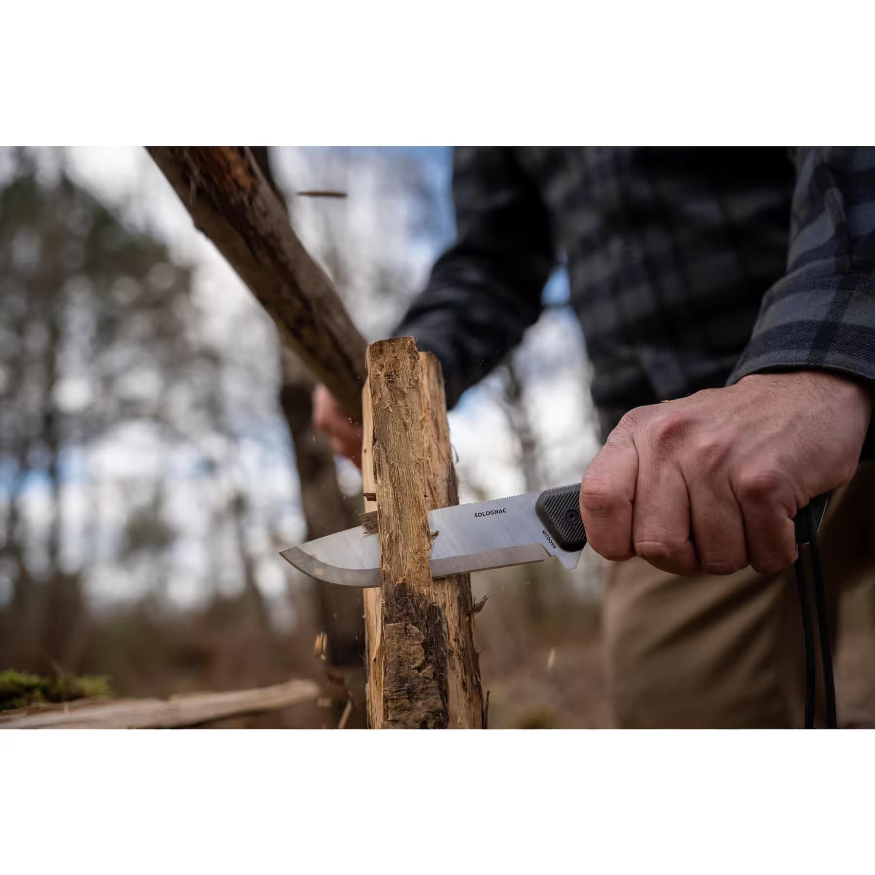 کارد شکاری سولوگناک Solognac Fixed Hunting Knife – Black – Sika 130 FR Grip — تصویر ۲