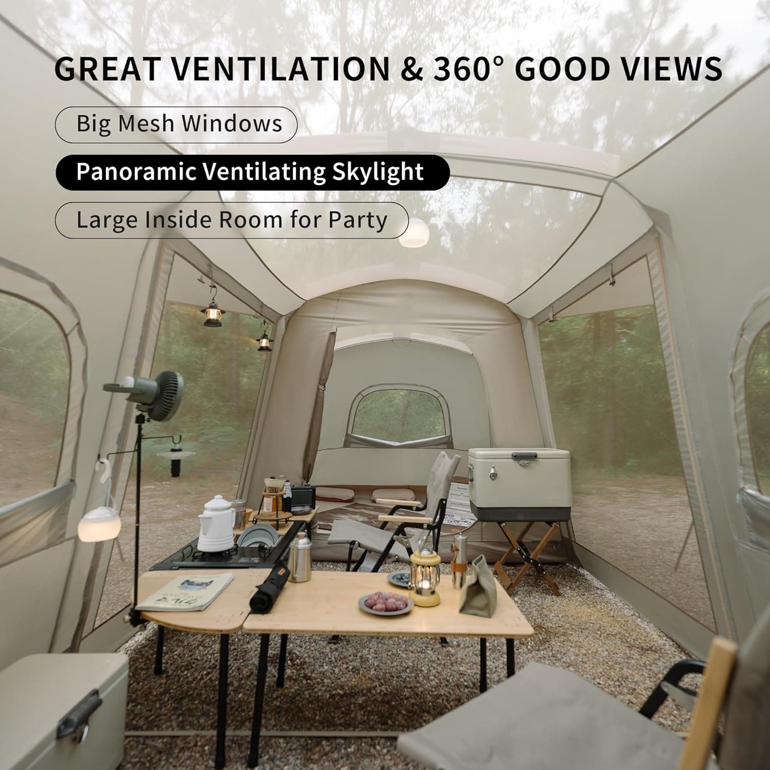 چادر کمپینگ نیچرهایک 4 الی 8 نفره Naturehike Cloud vessel fast tunnel tent – CNH22ZP015 — تصویر ۷