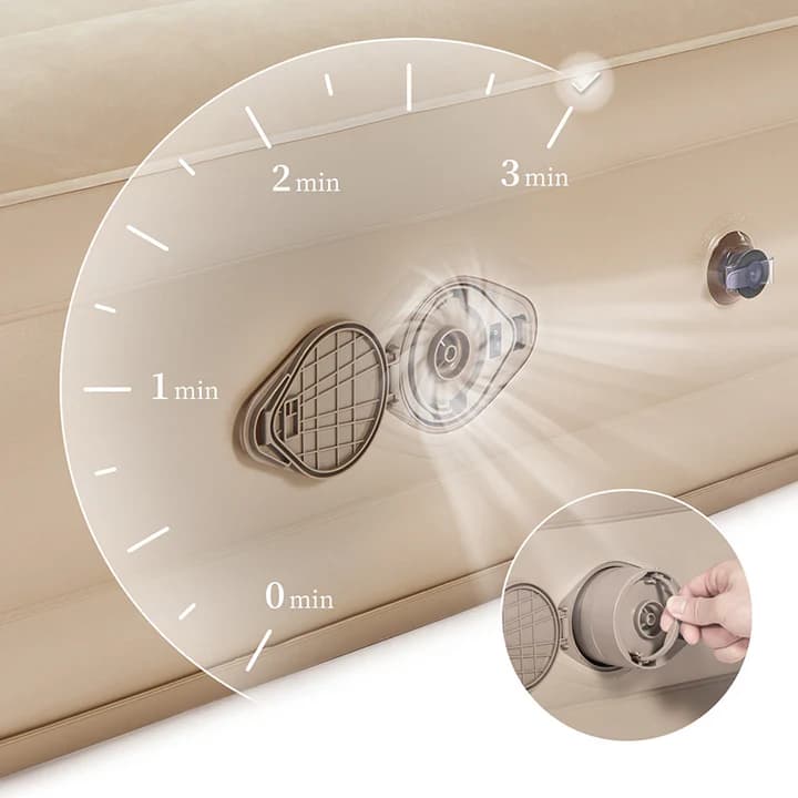 تشک بادی نیچرهایک دو نفره Naturehike Pvc Heightened Air Mattress With Air Pump – NH22FCD04 — تصویر ۳