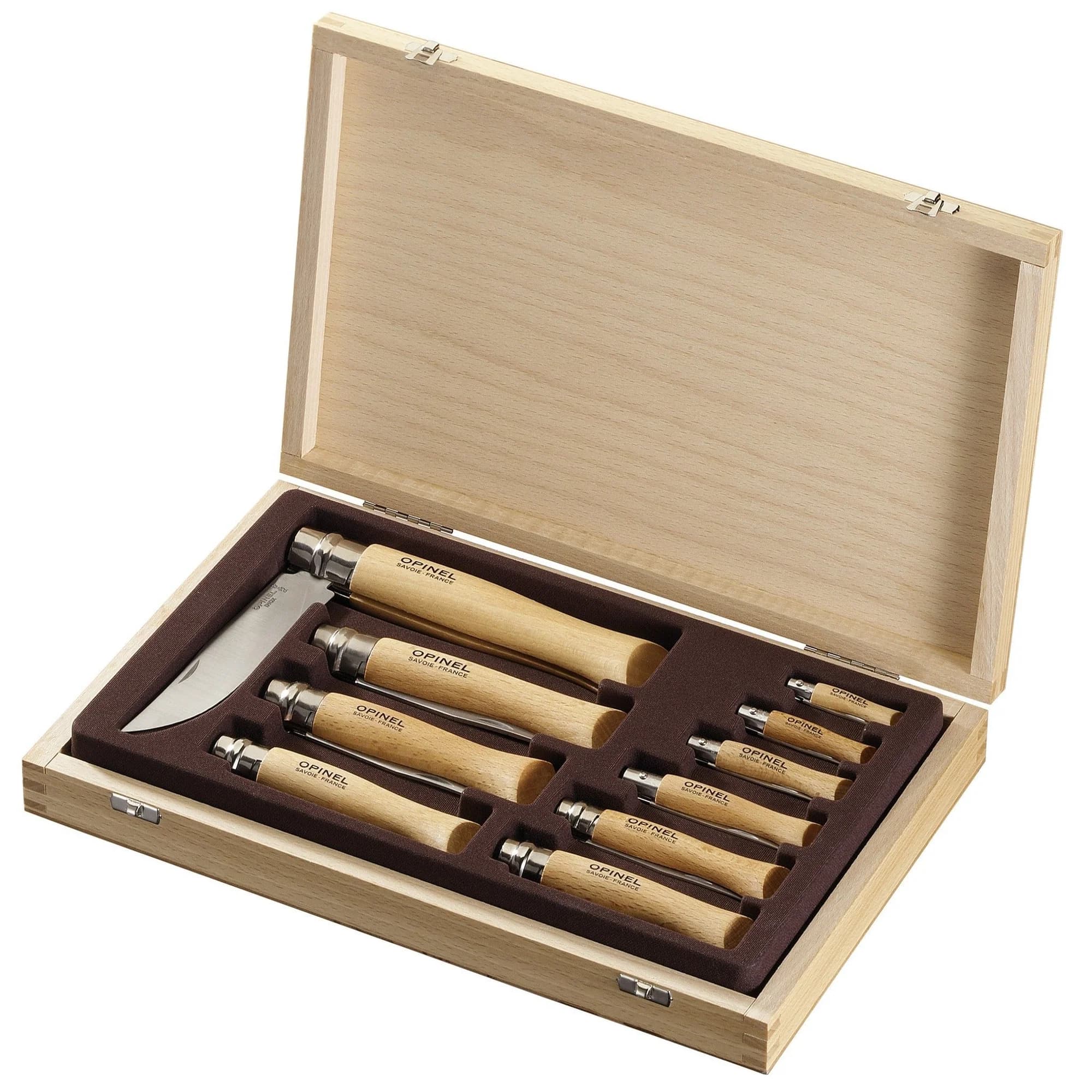 ست چاقو اپینل استنلس از شماره 2 تا 12 Opinel Stainless Steel Folding Knife Collector Set