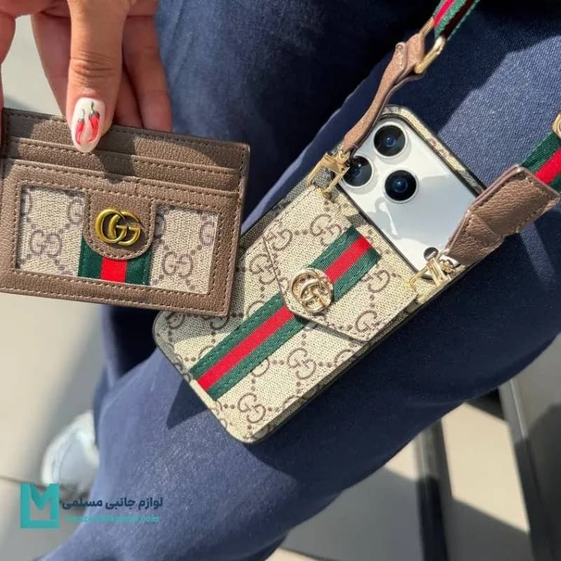 کاور چرمی آیفون طرح گوچی کد C3503 | لوازم جانبی مسلمی — تصویر ۳