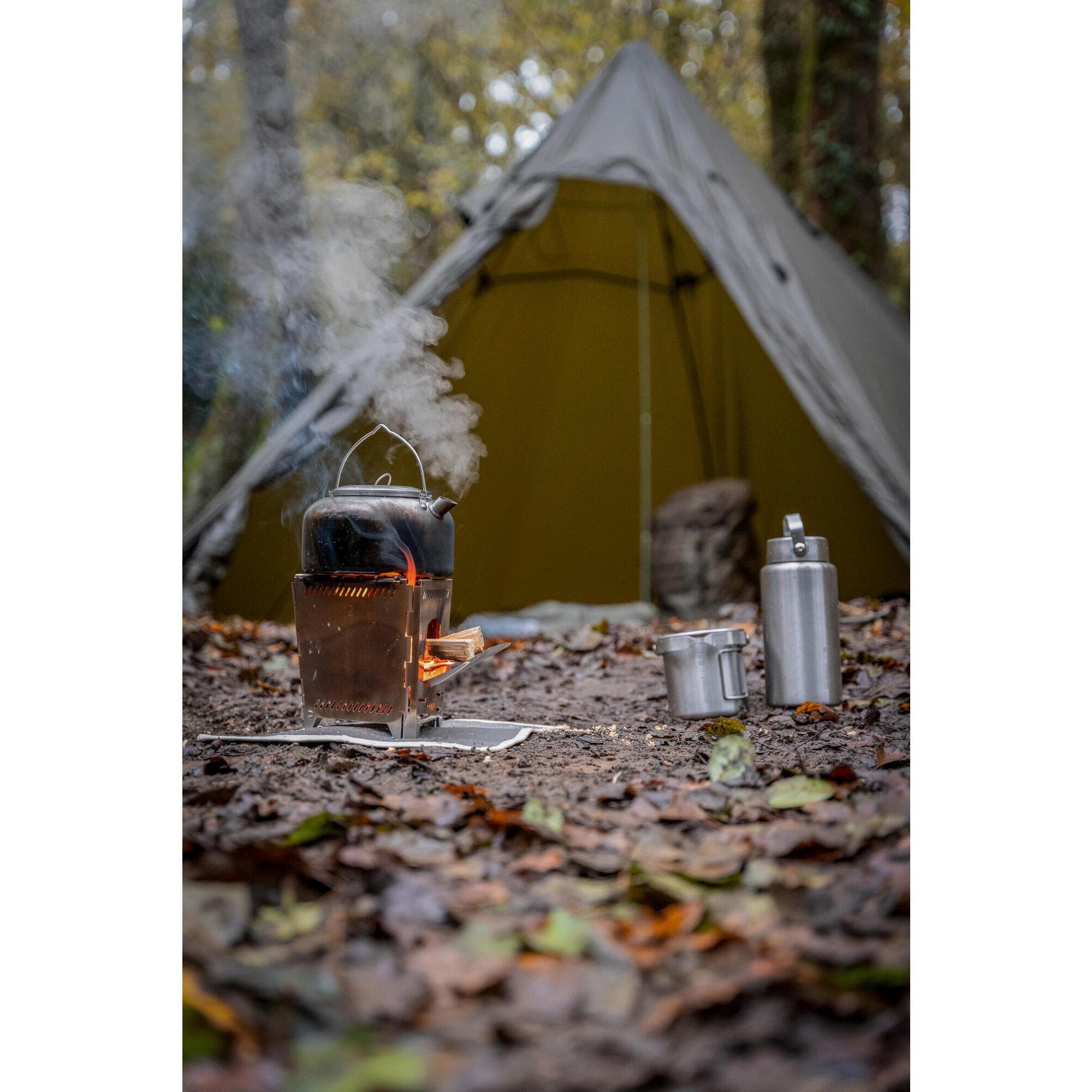 چادر بوشکرفت سولوگناک Solognsc Bushcraft / Bivak Waterproof Tent Canopy – Hunting And Nature Observing – Khaki – 2 Persons — تصویر ۲