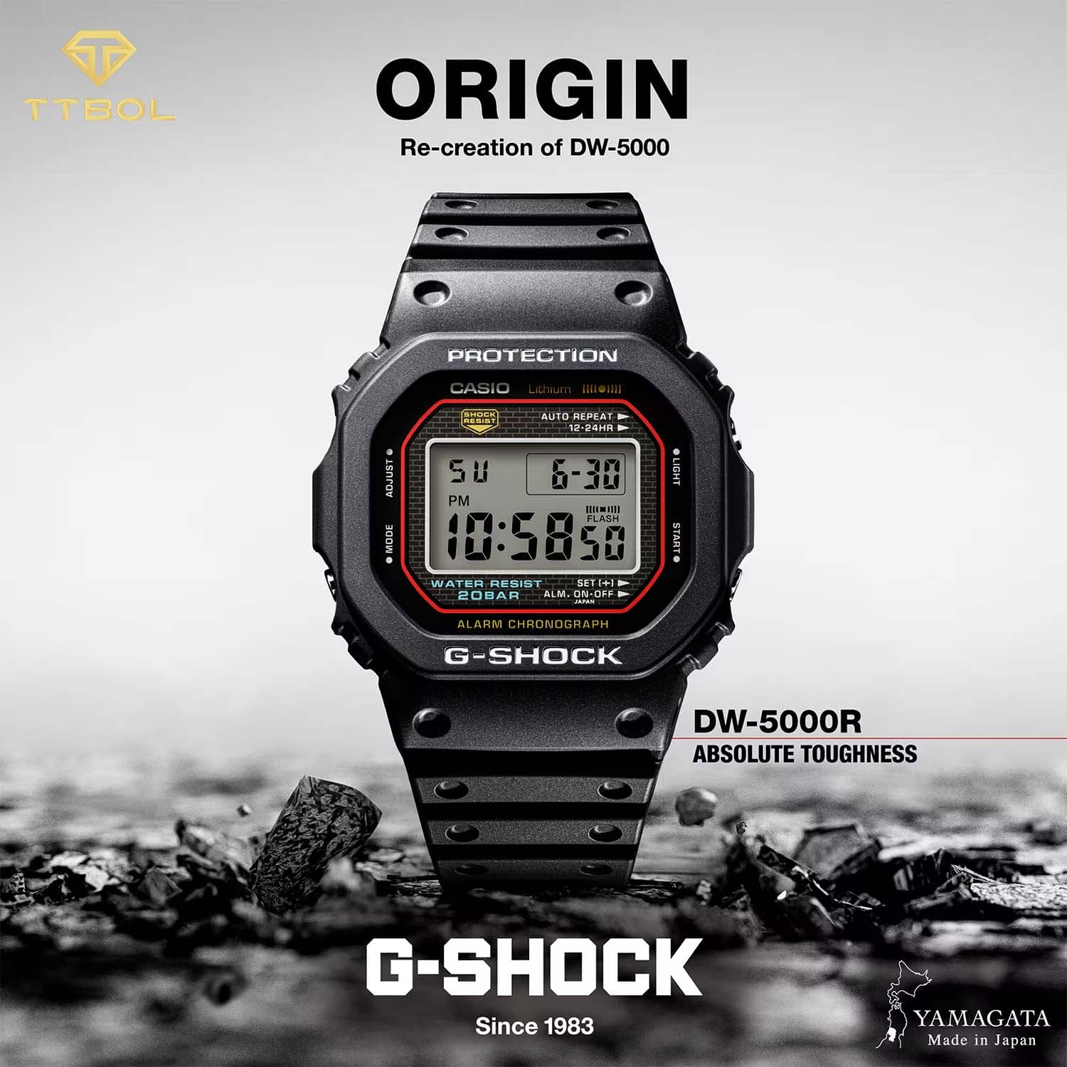 ساعت مچی مردانه کاسیو جیشاک CASIO G-SHOCK DW-5000R-1A — تصویر ۶