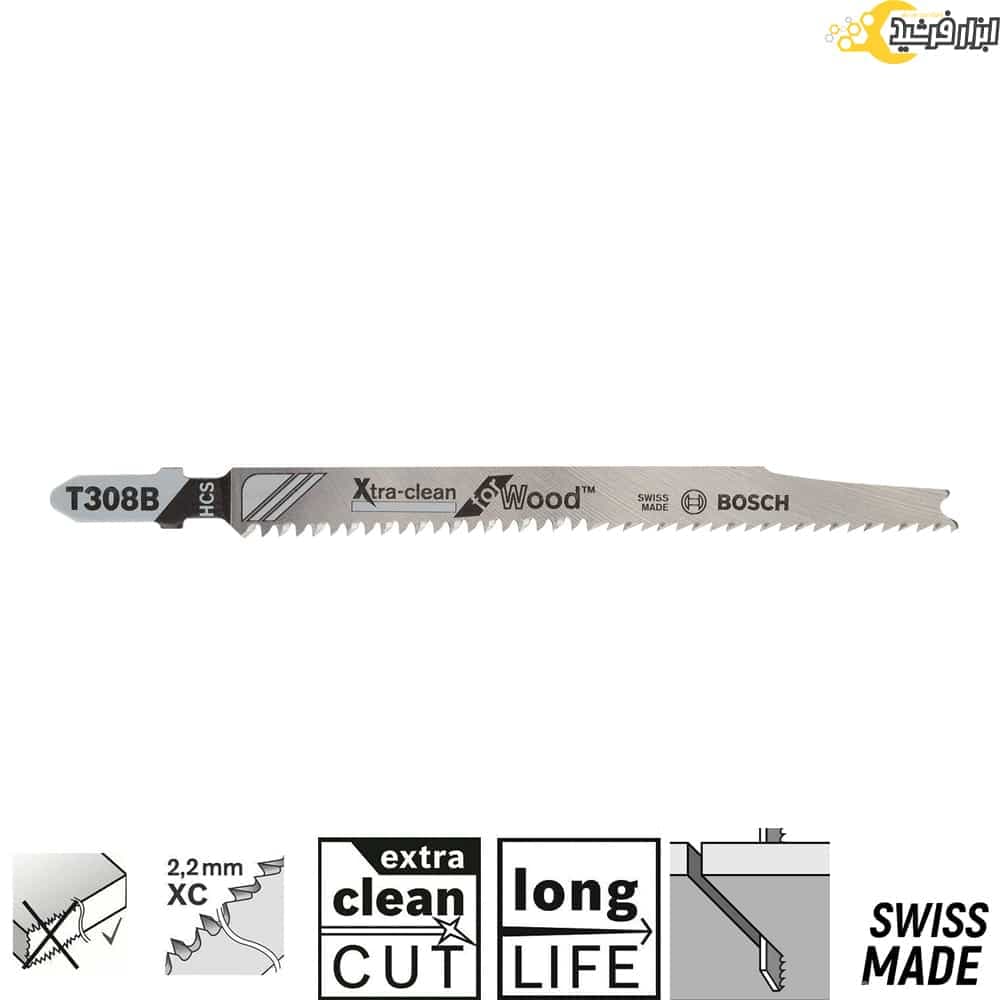 تیغ اره عمودبر بلند بوش اصلی مخصوص MDF مدل T308B بسته 5 عددی