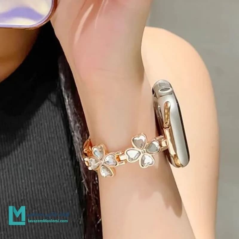 بند اپل واچ دیاموند گل بابونه 2 کد W1093 | لوازم جانبی مسلمی — تصویر ۲