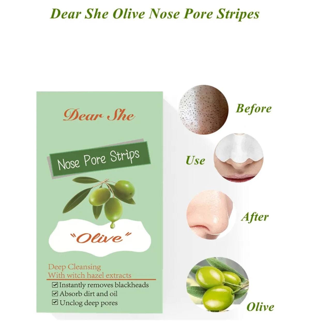 ماسک ورقه‌ای بینی رفع جوش زیتون Olive دیر شی Dear She — تصویر ۴
