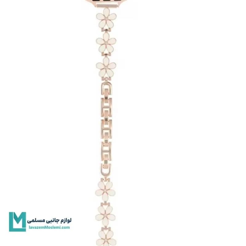 بند اپل واچ دیاموند گل بابونه۴ رزگلد کد W1092 | لوازم جانبی مسلمی — تصویر ۵