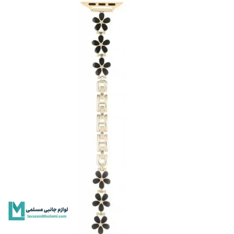 بند اپل واچ دیاموند گل بابونه۴ طلایی کد W1090 | لوازم جانبی مسلمی — تصویر ۴