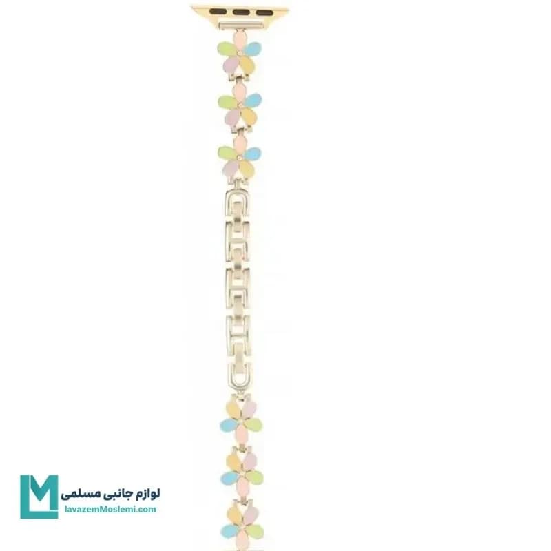 بند اپل واچ دیاموند گل بابونه۴ طلایی کد W1090 | لوازم جانبی مسلمی — تصویر ۵
