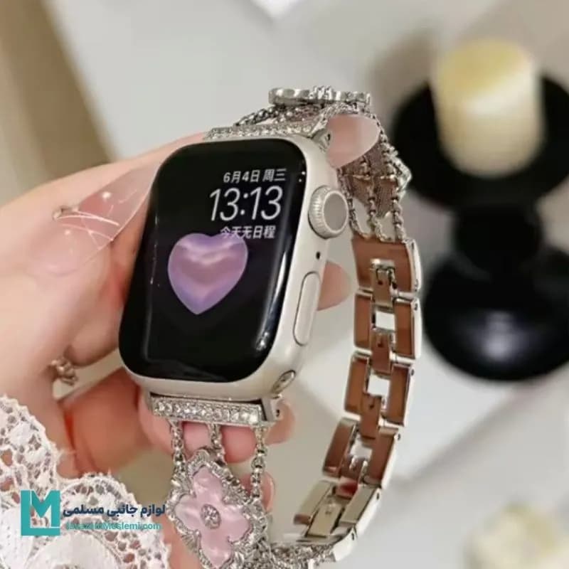 بند اپل واچ دیاموند گل شنل کد W1087 | لوازم جانبی مسلمی