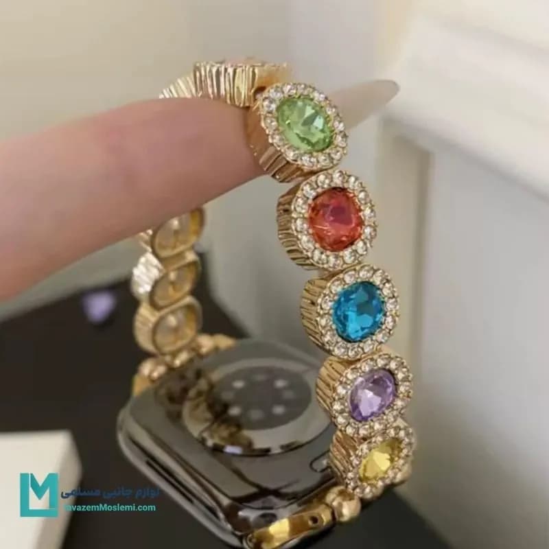 بند اپل واچ فول دیاموند کرون کد W1085 | لوازم جانبی مسلمی — تصویر ۸