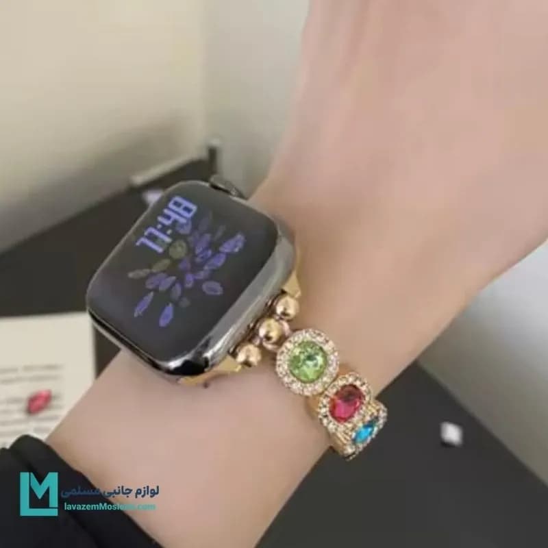 بند اپل واچ فول دیاموند کرون کد W1085 | لوازم جانبی مسلمی — تصویر ۷
