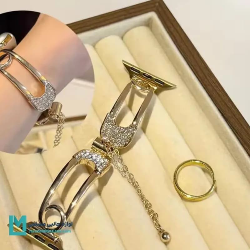 بند اپل واچ دیاموند طرح سنجاق کد W1084 | لوازم جانبی مسلمی — تصویر ۴