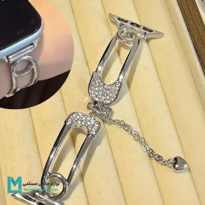 بند اپل واچ دیاموند طرح سنجاق کد W1084 | لوازم جانبی مسلمی — تصویر ۳