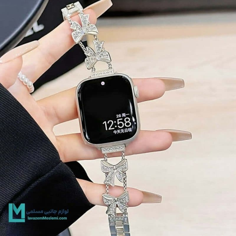 بند اپل واچ دیاموند پاپیون مینیمال کد W1083 | لوازم جانبی مسلمی — تصویر ۳