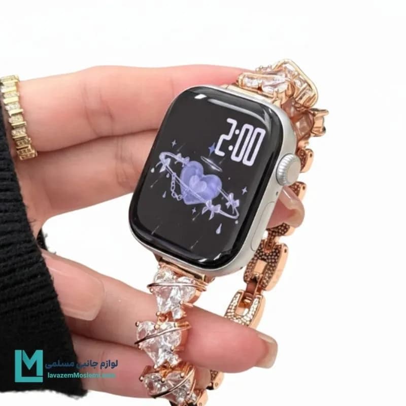 بند اپل واچ دیاموند قلب مینیمال ۲ کد W1080 | لوازم جانبی مسلمی
