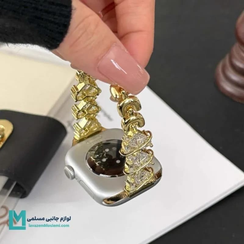 بند اپل واچ دیاموند قلب مینیمال ۲ کد W1080 | لوازم جانبی مسلمی — تصویر ۵